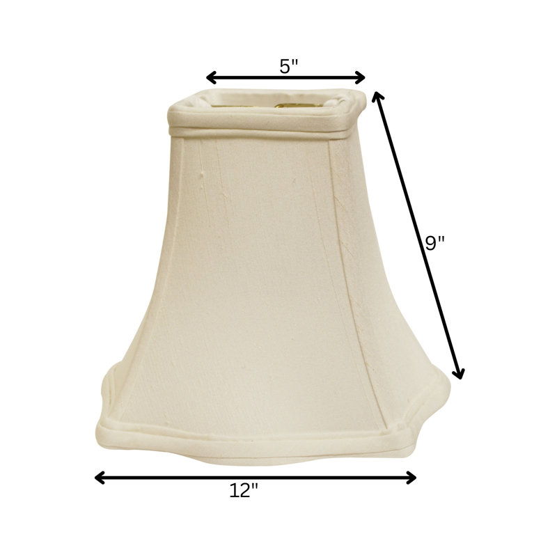 Abat-jour cloche en soie / shantung 9 "H (araignée), Blanc