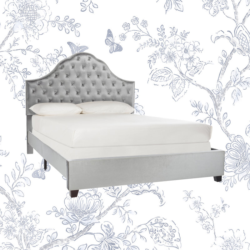 Arlana Upholstered Standard Bed, Full, Gray