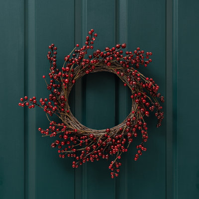 40cm Artificial Red Berry Wreath