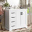 Meuble-lavabo moderne avec lavabo en céramique, caractéristiques de fermeture en douceur, tablette réglable et tiroirs pour salles de bain organisées et fonctionnelles