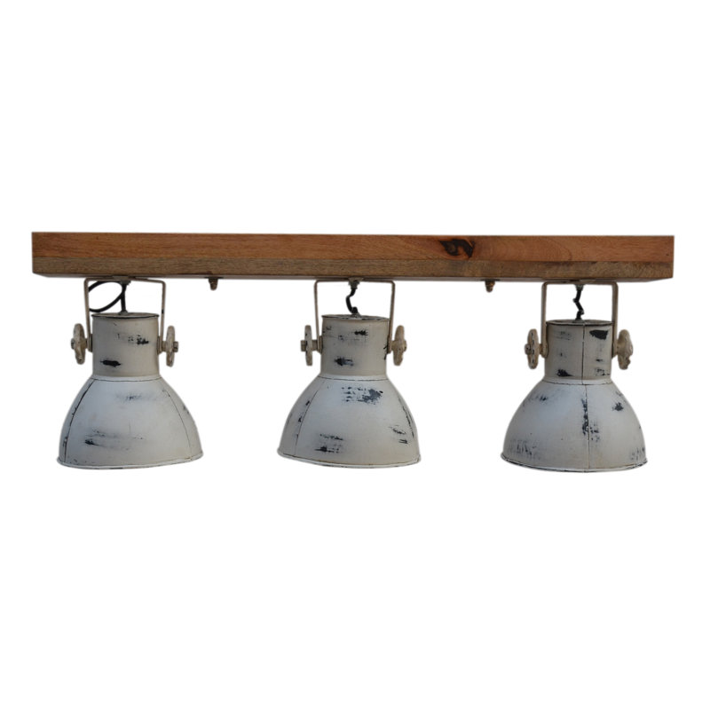 Plafonnier directionnel à 3 lumières 25 "Anatasia, Blanc vieilli