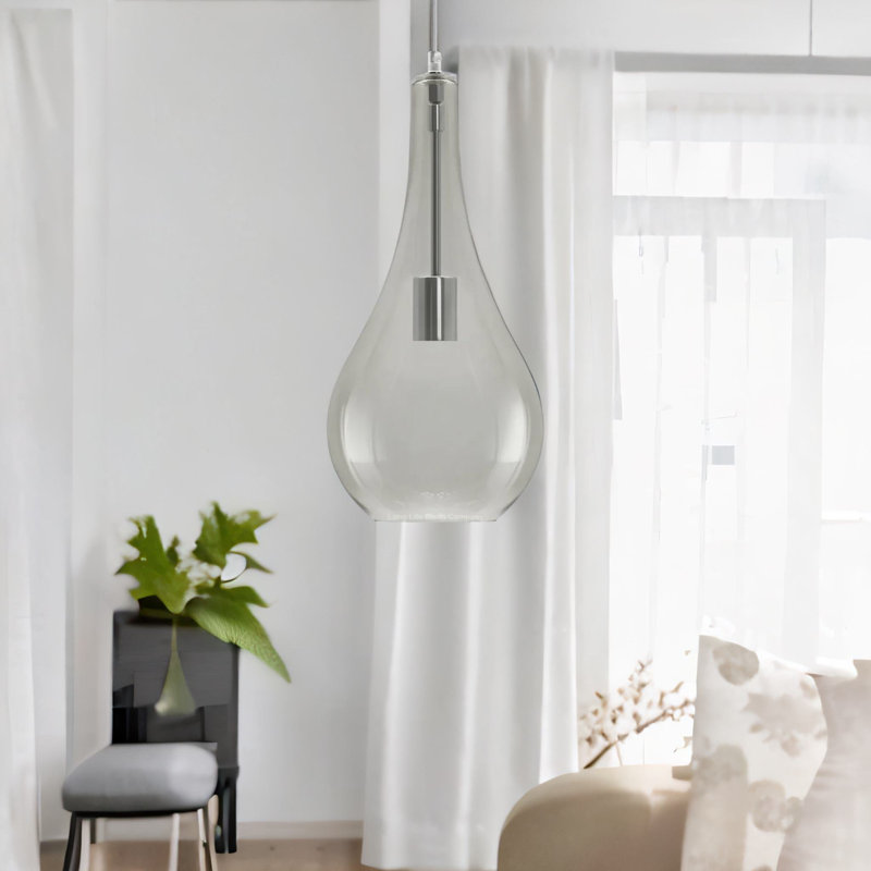 45cm H Glass Pendant Shade in Grey