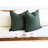 Dark Green 100% Linen Pillow Cover with 3-Button Back Closure-99028976