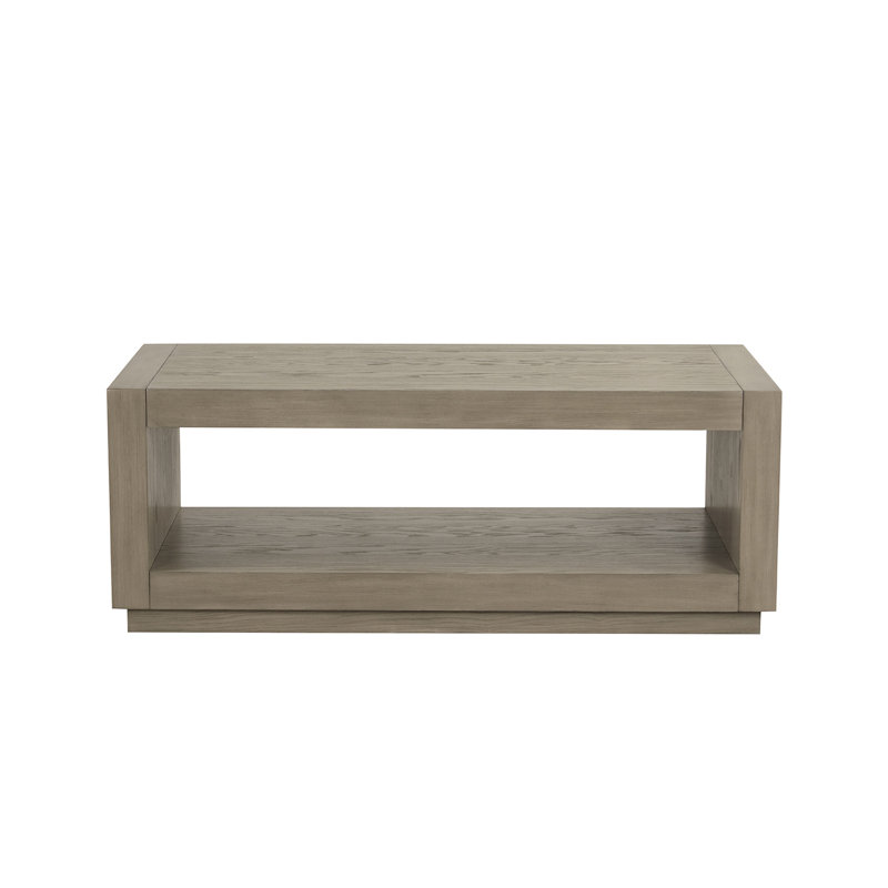 Table basse rectangulaire avec socle et tablette inférieure ouverte