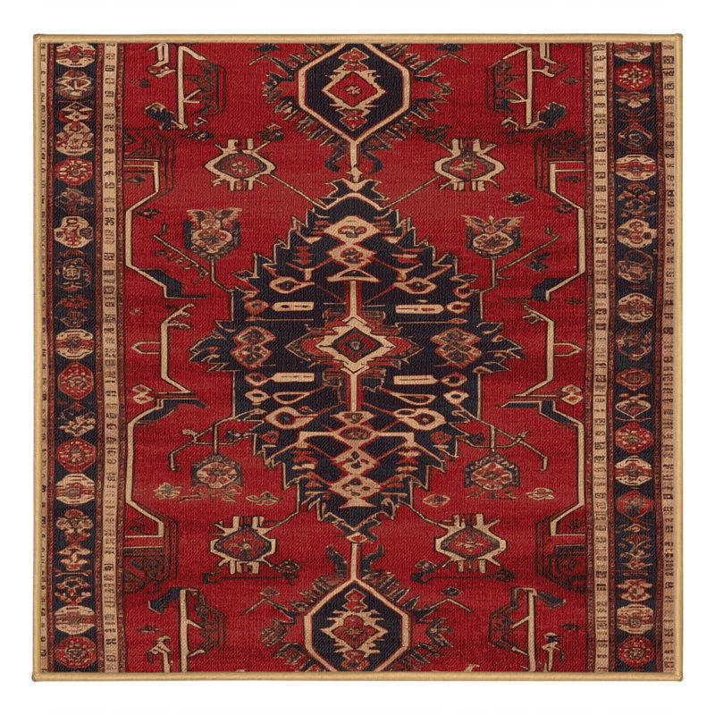 Tapis brun lavable à la machine, Carré 4 pi