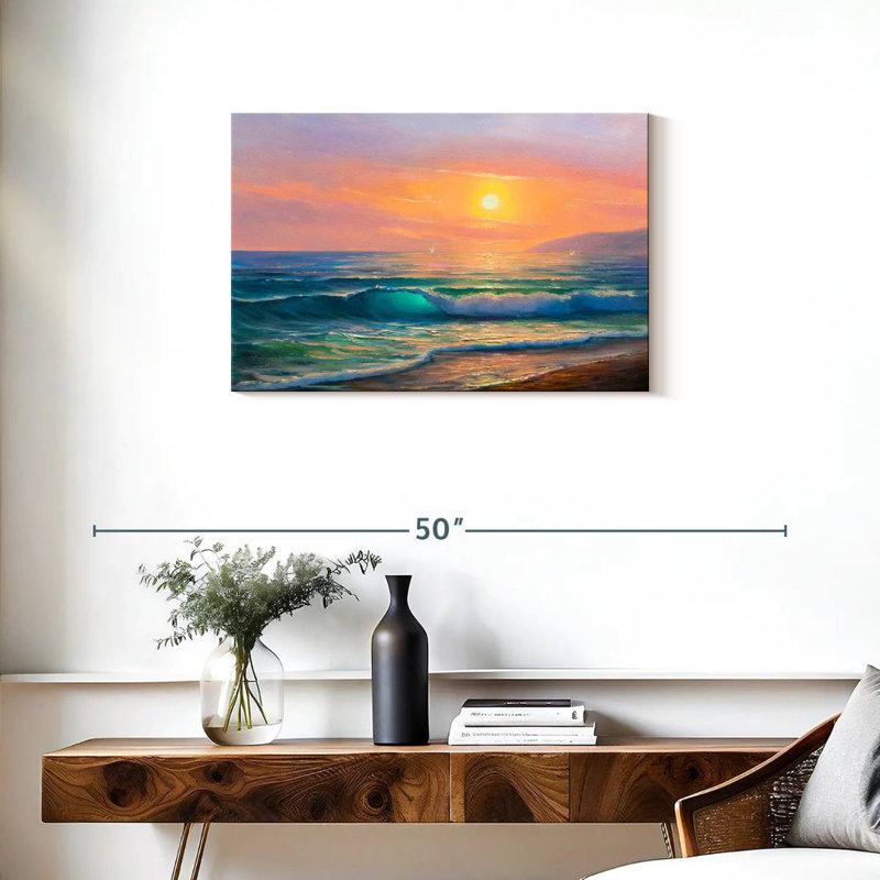 Alvord, soleil sur la mer, peinture, H 20 po x l 30 po