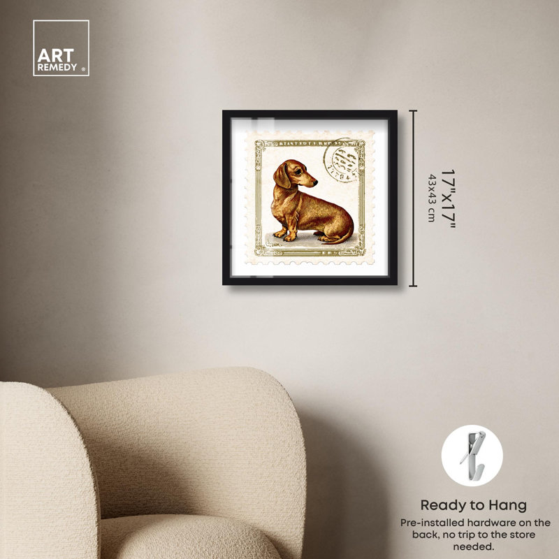 «Urban Pup Shadowbox Print» par Art Remedy, H 17 po x l 17 po, Noir