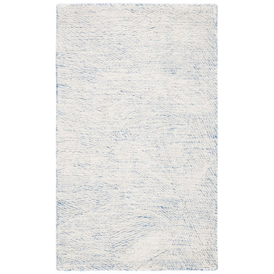 Bouldin Handmade Tufted Wool Blue Area Rug