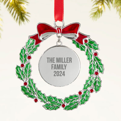 Write Your Own Personalized Metal Wreath Ornament
