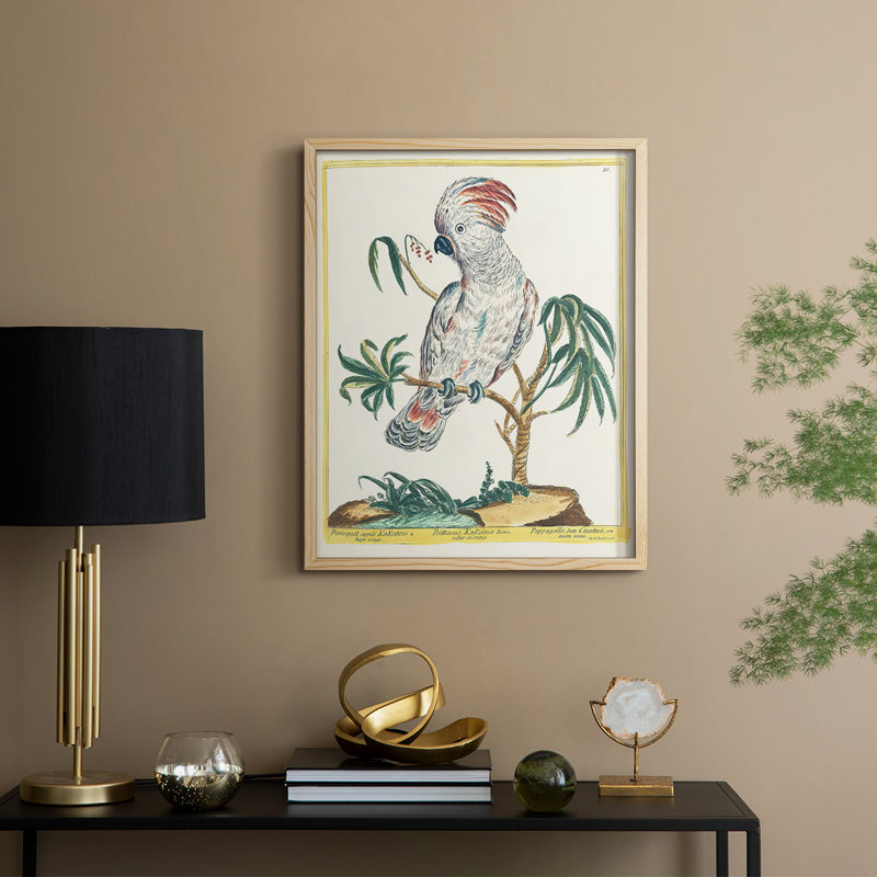 «Pastel Birds II», reproduction encadrée - bois massif, H 11 po x l 9 po
