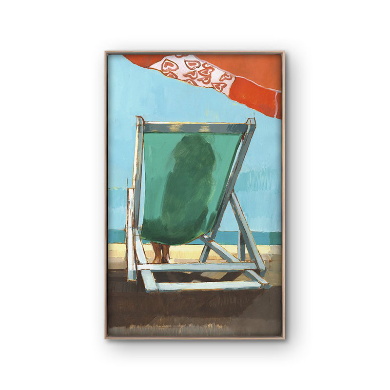 «Beach Chairs 3» par PC Ngo, peinture sur toile encadrée