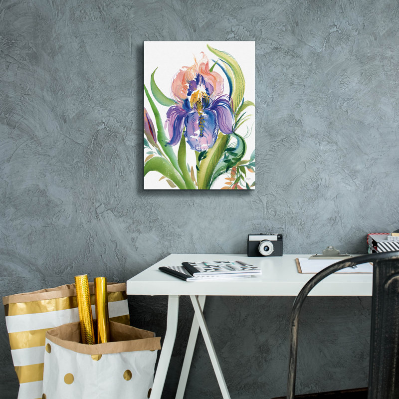 «Epis Graffiti», Wild Iris par Kristy riz, art mural sur toile, H 16 po x l 12 po x P 0,75 po