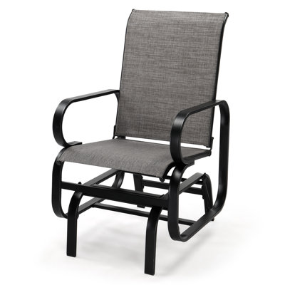 Iron Frame Teslin-Clothed Patio Glider