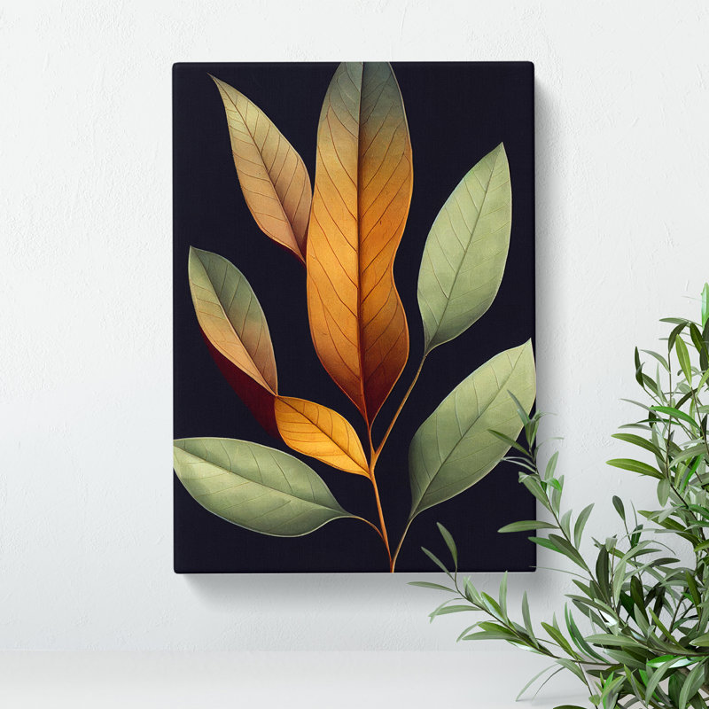 Pretty Leaves Art No.1 - Wrapped Canvas Print, 76cm H x 50cm W x 3cm D
