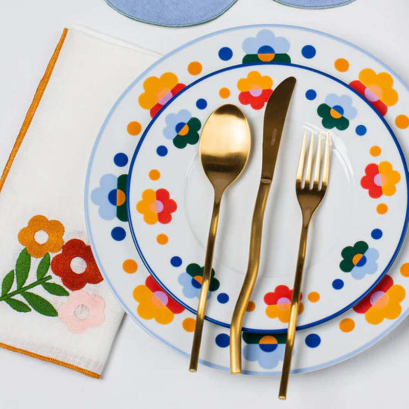 Floral Square Napkins, Orange