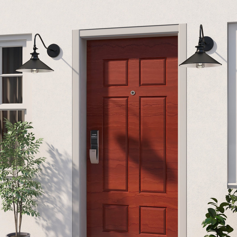 Sena Matte Black 32.1cm H Outdoor Barn Light