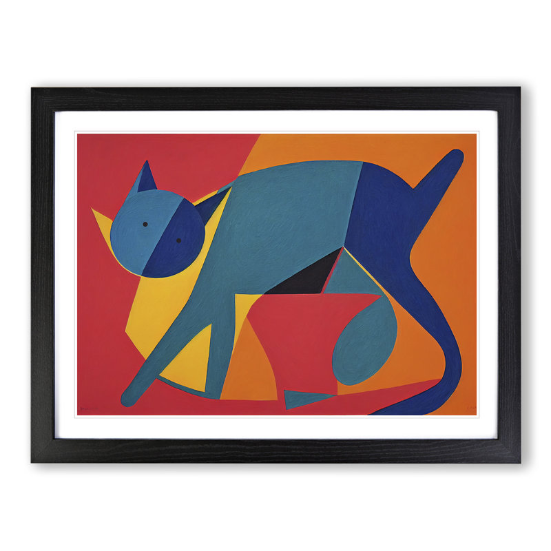 Abstract Cat Vol.1 - Framed Print, Black, 46cm H x 64cm W x 2cm D