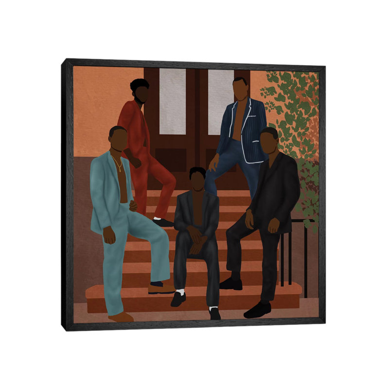 The Colour Is Black by Sarah Dahir - Painting on Canvas, 45.72 cm H x 45.72 cm W, Black Framed