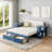 Full Size Daybed with Removable Desk, Storage Drawers & Hydraulic Side Table, Blue, Perfect for Small Spaces-1995222517-1995222513