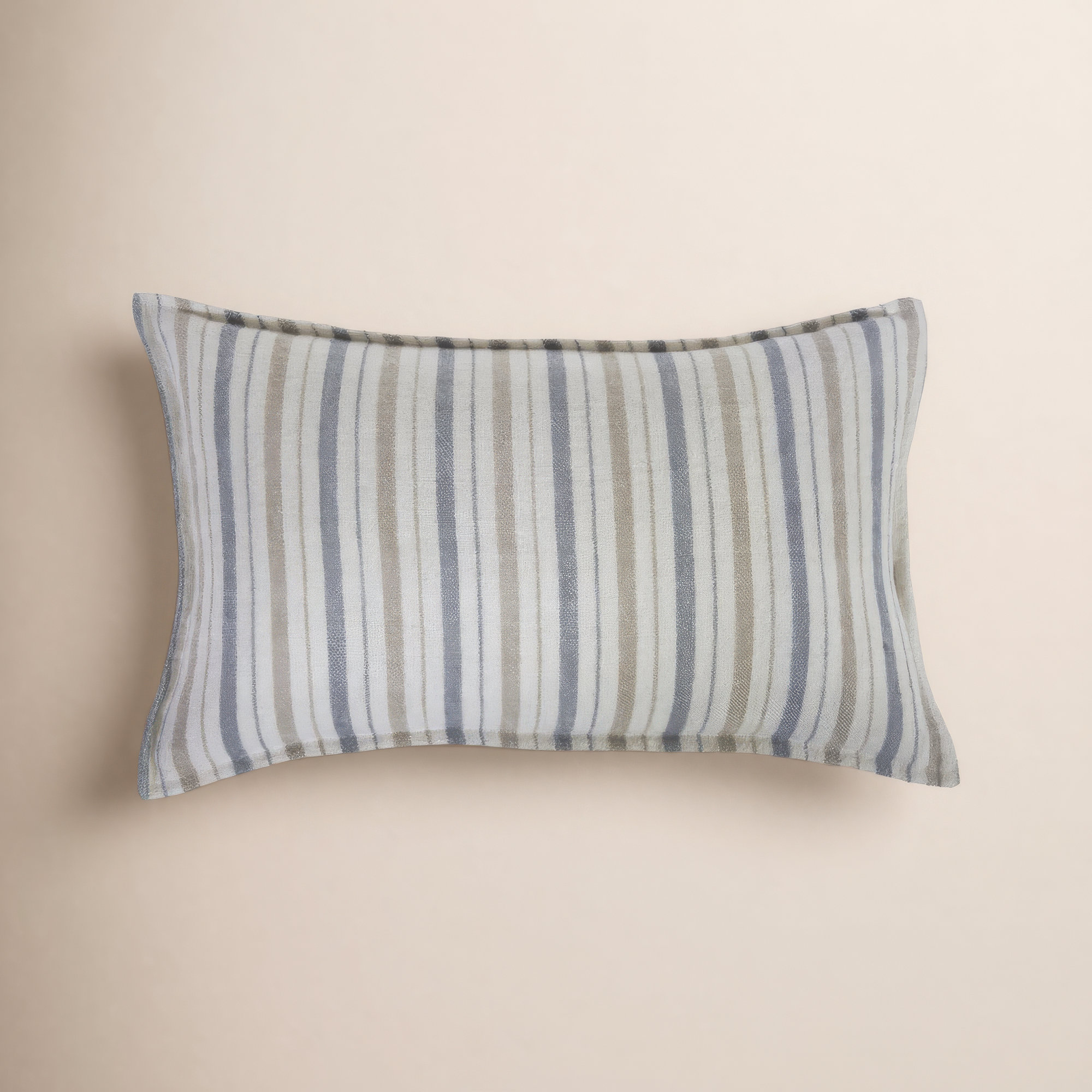 Naples Striped Linen Throw Pillow, 14" x 24", Rectangular