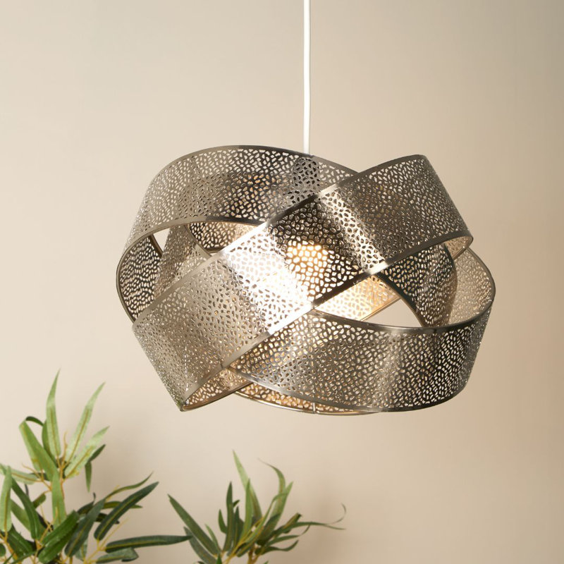 230cm H Steel Round Pendant Shade ( Uno ) in Grey