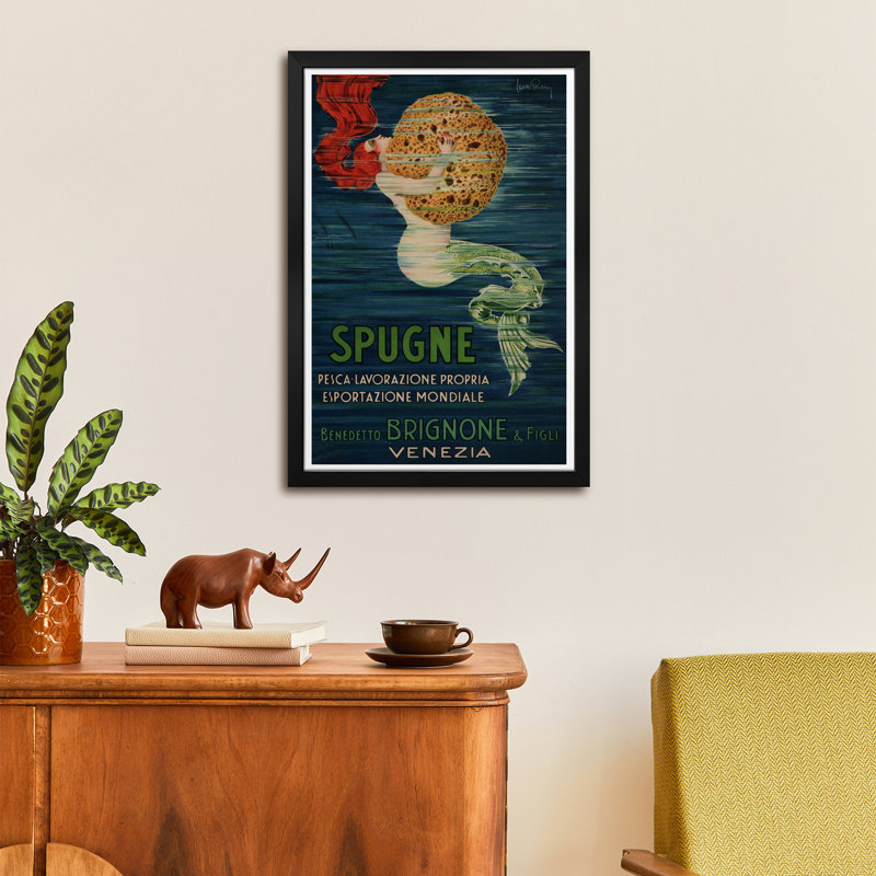 «Spugne Benedetto Brignone & Figli (Venezia)», affiche rétro par affiche d'artiste encadré, H 32 po x l 24 po
