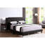 Lit double noir élégant. Conception polyvalente pour des nuits douillettes. Construire. Assemblage facile. Convient à différentes catégories de matelas. Lit H 47 po x l 57 po x P 81 po avec fonctionnalité. Fabrication.