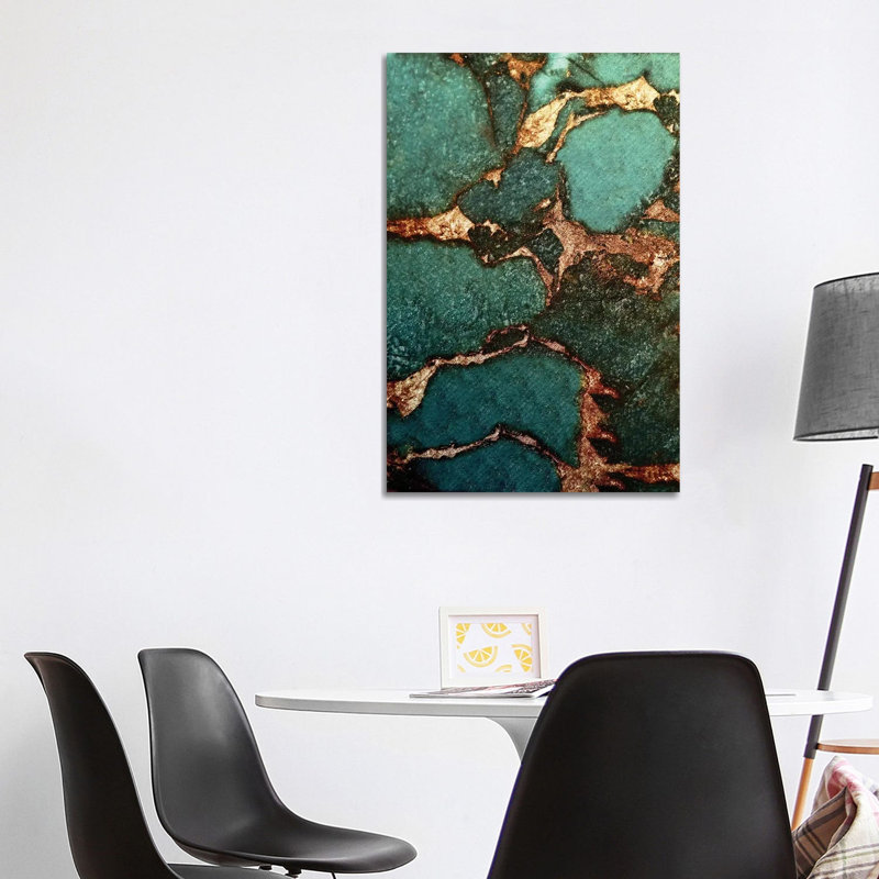 Gemstone And Gold - Emerald by Monika Strigel - Painting on Canvas, 101.6 cm H x 66.04 cm W x 3.175 cm D, No Frame