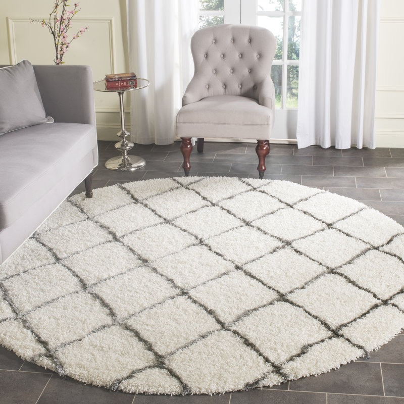 Sg-Msg-Moroccan Shag Performance Geometric Rug, Round 5'