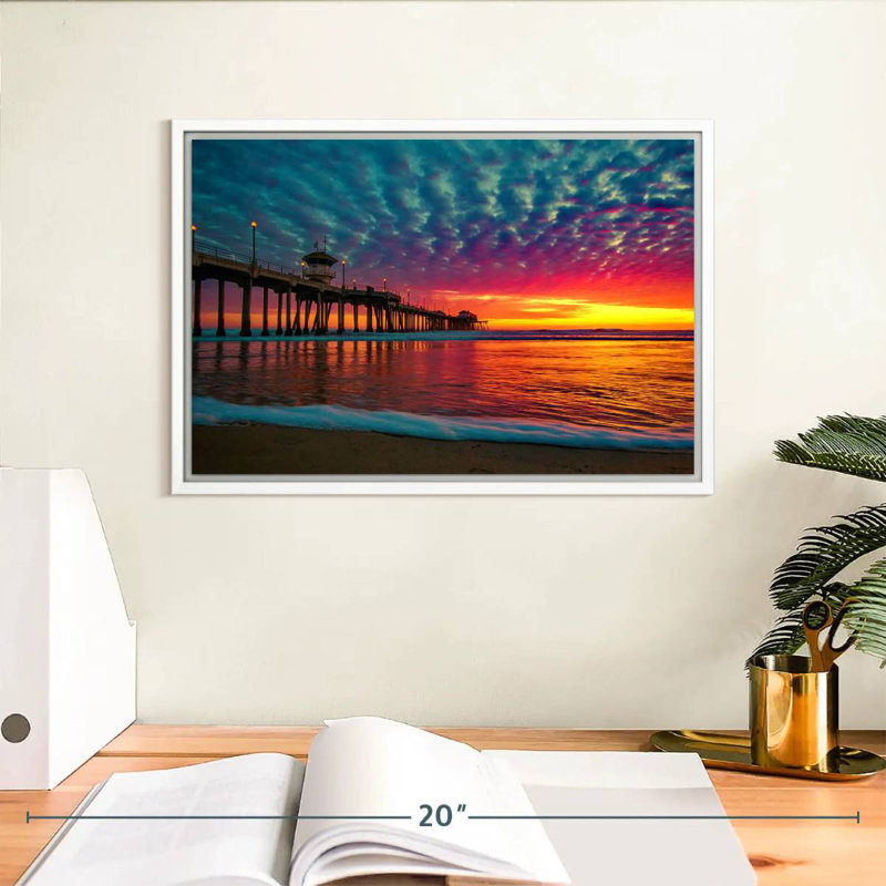 Quai coloré Huntington, Cadre flottant blanc, 13 po x 9 po