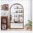 Iron Arch Retro Full Length Mirror with Supporting Feet, Perfect for Living Room and Bedroom Decor in Gold Finish-241003389
