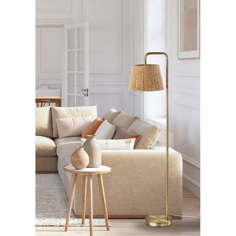 Calissa 59'' Smart Enabled Floor Lamp, Antique Brass