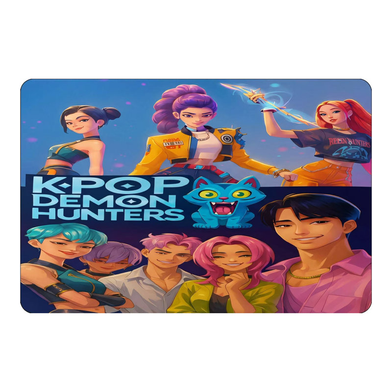  Tapis mauve Kpop Demon Hunters pour filles, 47 po x 71 po Kpop