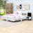 Wood Floating Platform Bed with LED Lights and Built-in Nightstands-1369236731-1369236729