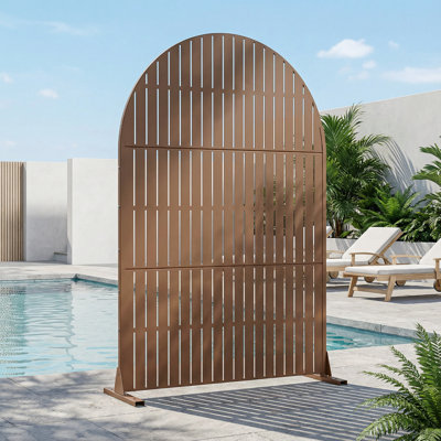 Privacy Metal Screen Fence Panel Horizontal Stripe Pattern