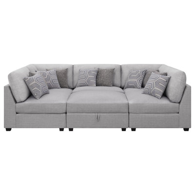 Lafayette Grey 6-piece Upholstered Sectional Sofa