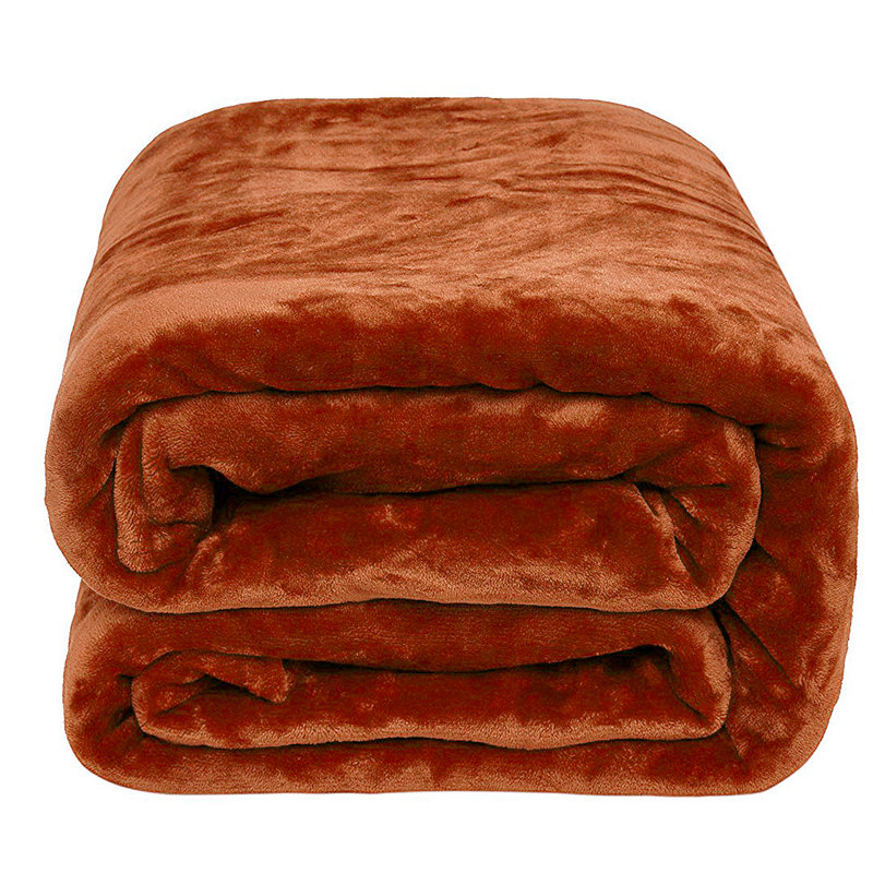  Couverture en flanelle super douce et chaude, Grand, Orange