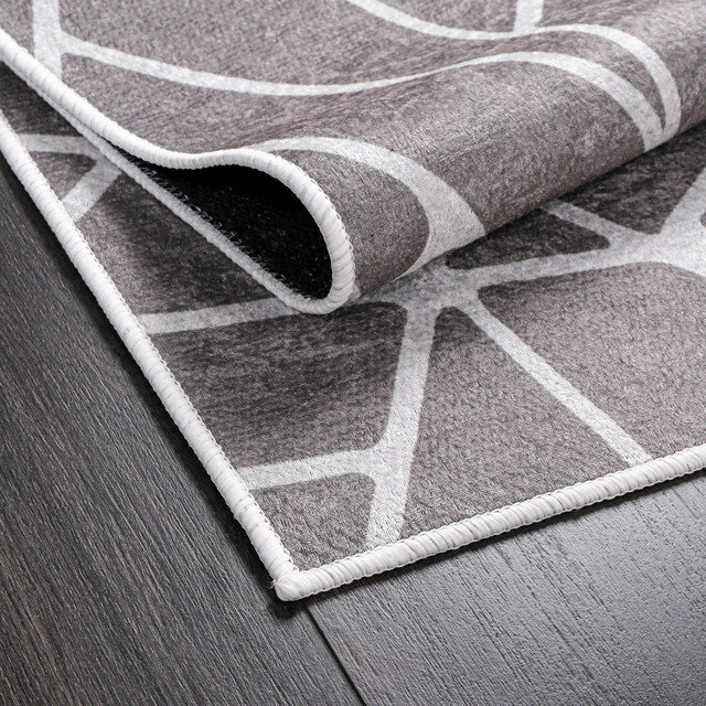Tapis de couloir antidérapant et lavable - Tapis de lessive 20 x 59 pouces 70% coton, Gris Bellisimo