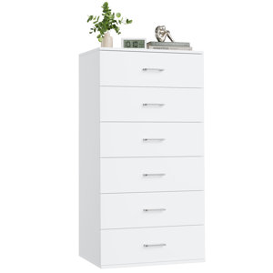 Adallyn 46.8" H 6 Drawer Dresser, White