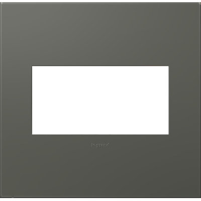 Plaque murale Legrand Adorne Square 2 bandes AWP2GMO4 gris mousse