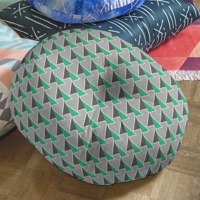 Patricia Geoffrey Geometric Reversible Throw Pillow, 26" x 26", Green