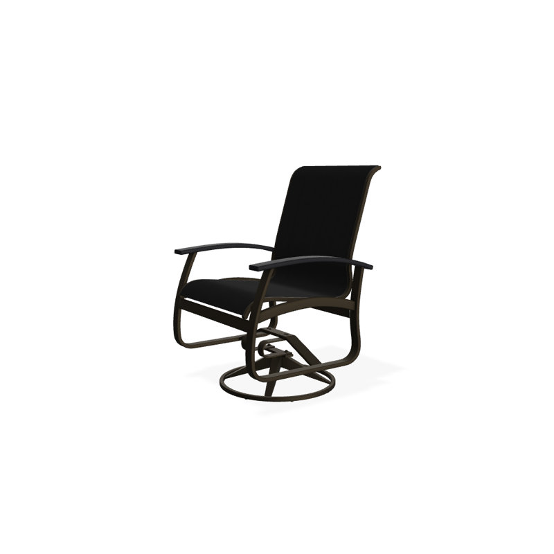 Chaise de patio pivotante Askar, Noir P70, Bois de plage texturé, Noir 5D Sunbrella®
