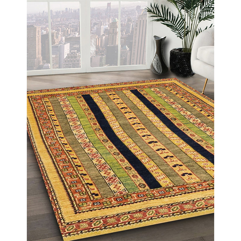 Striped Indoor Rug, Square 5'