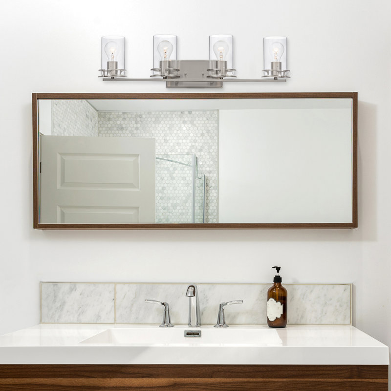 Éclairage pour salle de bain 4 lumières Devonshire, Nickel brossé