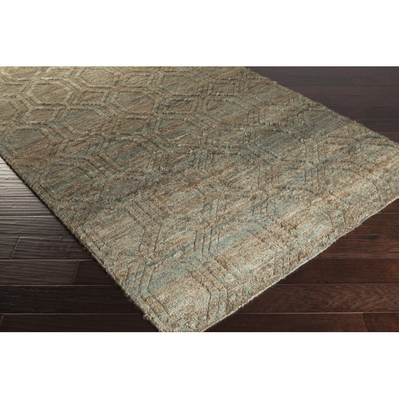 Tapis gris / brun noué à la main Limewood, Rectangle 2 pi x 3 pi
