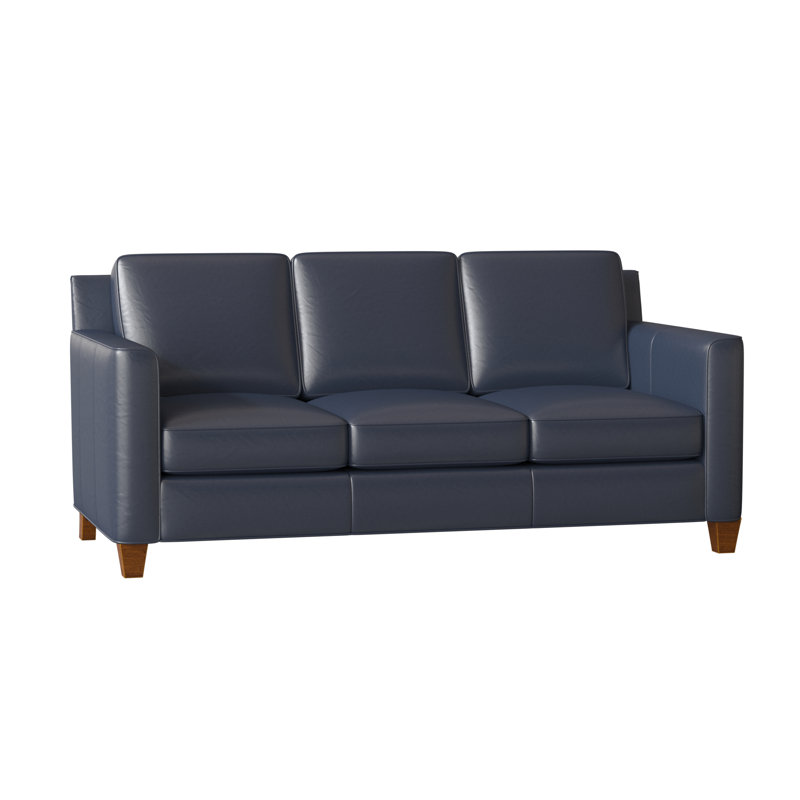 Yorba Leather Sofa, New Classiques, Empyrean Mist Genuine Leather