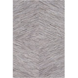 Zander Leather Geometric Area Rug in Magenta