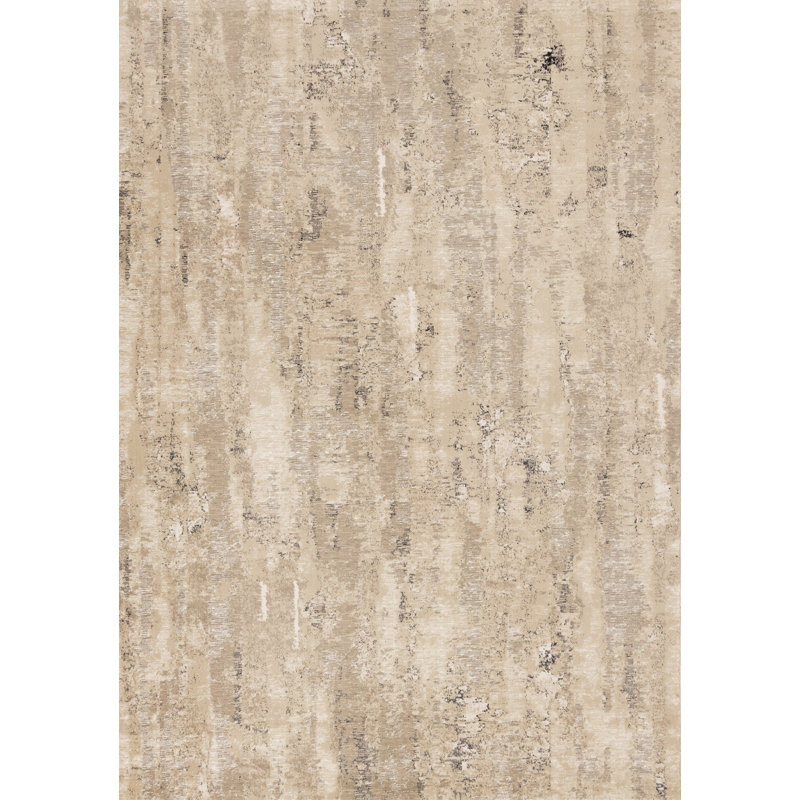 Tapis beige à motif abstrait Daiji, Rectangle 5 pi 3 po x 7 pi 7 po