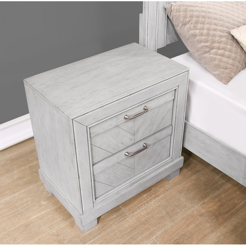 Table de chevet 2 tiroirs Altha, Gris