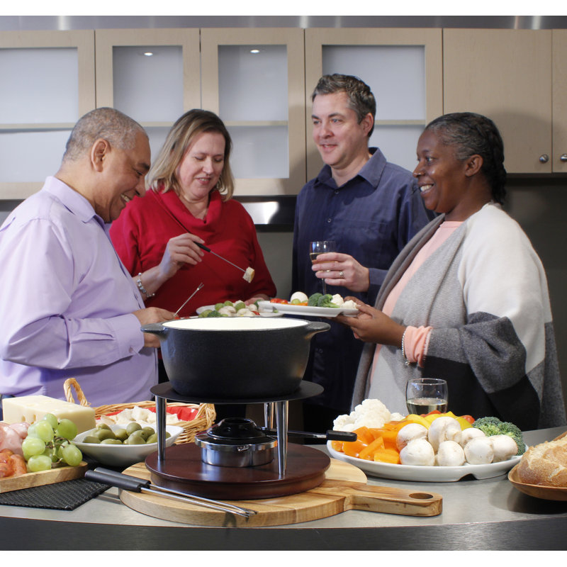Summit 10 Piece Cast Iron Fondue Set, Black Matte